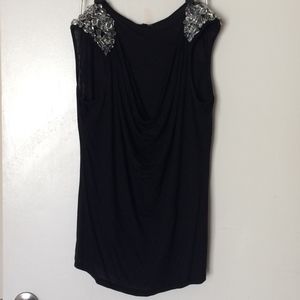 $FINAL$ Express Beaded Shoulder Cowl Neck Top (M)